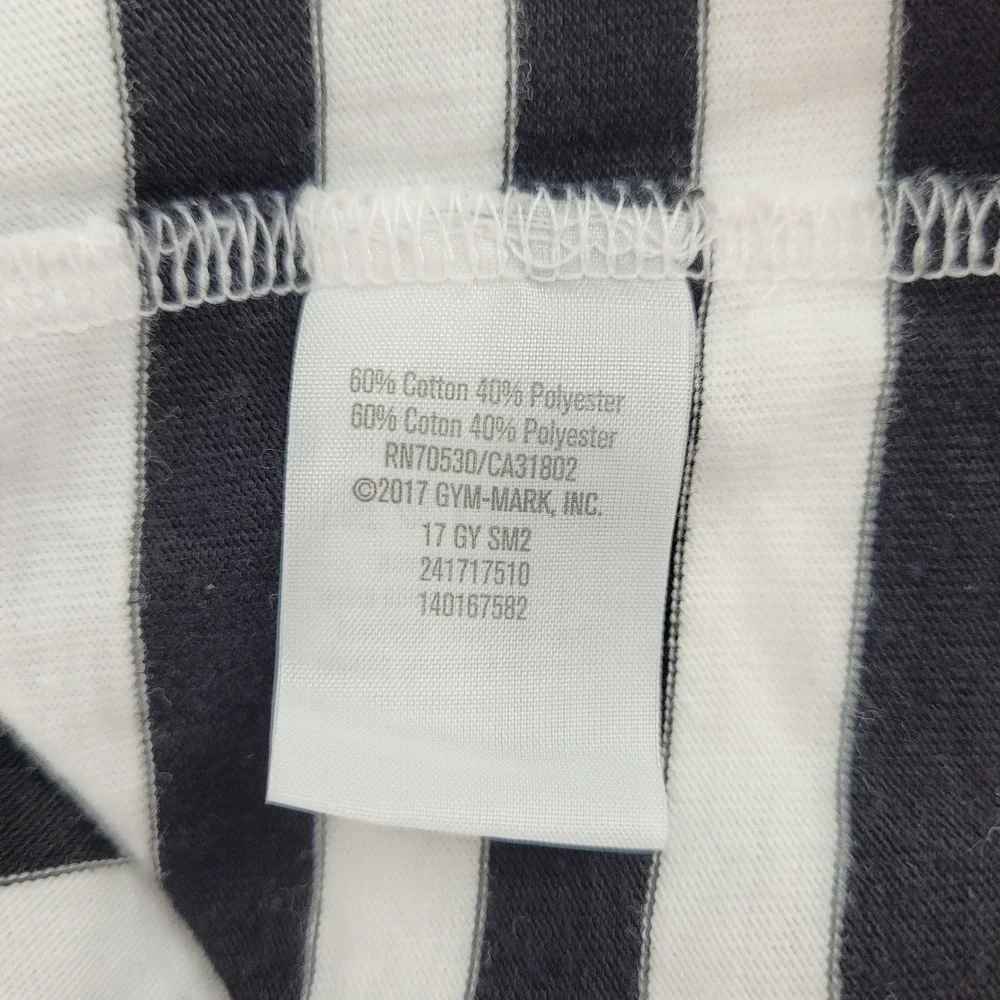 Gymboree School Girly Black White Striped Sequin Floral Tank Top Girls Size 6